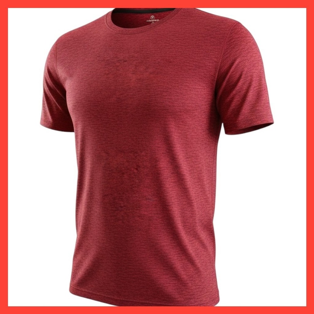 Real Essentials XL Burgundy Heather Athletic Training Gym Activewear T-Shirt